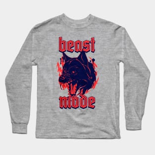 Beast Mode Gym Motivation Red Long Sleeve T-Shirt